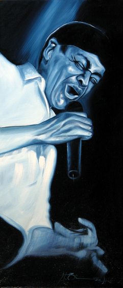 Al Jarreau painted with oil on canvas