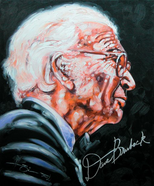 Dave Brubeck portrayed from the side