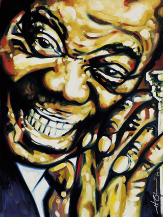Louis Armstrong portrayed by Harald Zickhardt