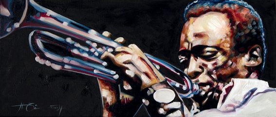 Miles Davis oil on canvas