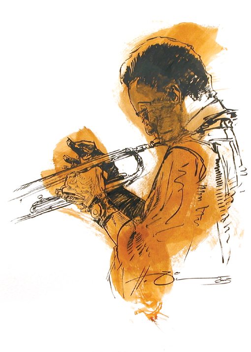 Miles Davis painted while live playing