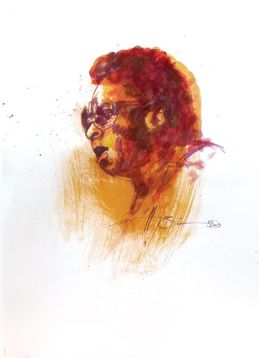 Scetched portrait of Miles Davis