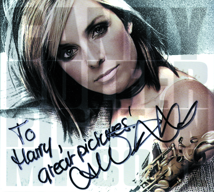Signed CD from Candy Dulfer with a message to Harald Zickhardt on it