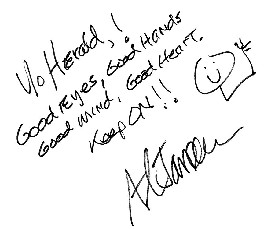 handwritten and signed statement by Al Jarreau