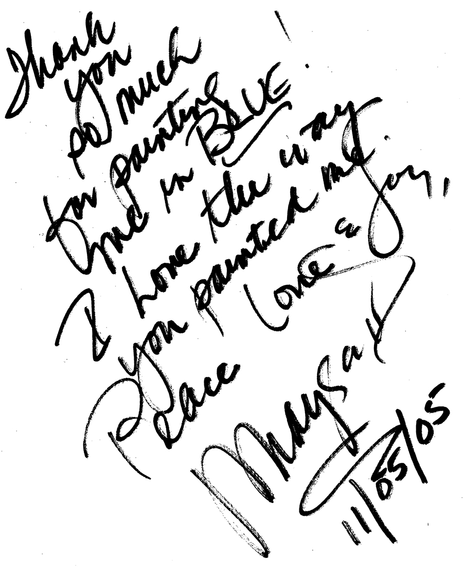 signed statement by Maysa Leak about the paintings